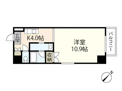 アロッジオ大須賀(1K/9階)の間取り写真