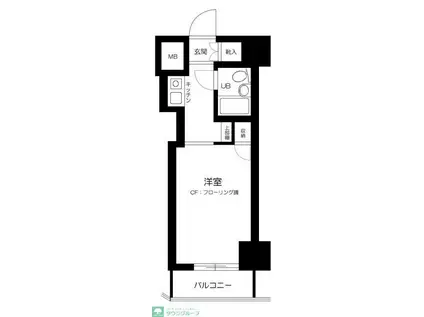 スカイコート横浜平沼(ワンルーム/2階)の間取り写真