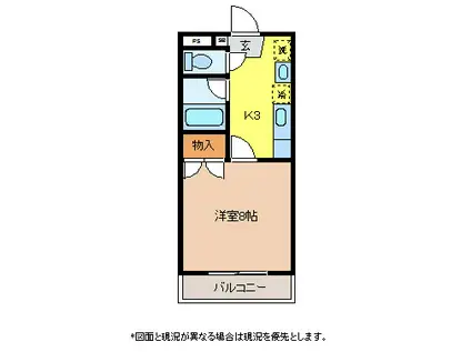 MKマンション(1K/1階)の間取り写真