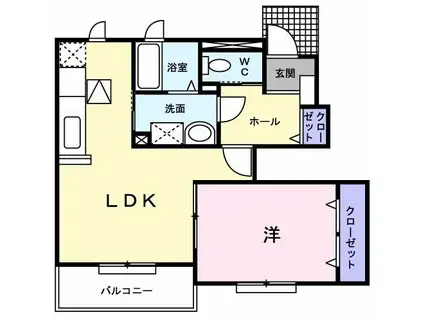 パスタラル(1LDK/1階)の間取り写真