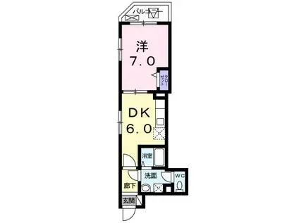 グラン リヴィエール(1DK/3階)の間取り写真