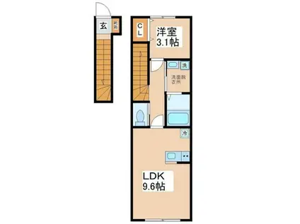 クラス東照宮(1LDK/2階)の間取り写真