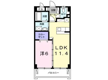 サニーテラス(1LDK/3階)の間取り写真