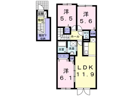 ホスカフィオーレ(3LDK/2階)の間取り写真