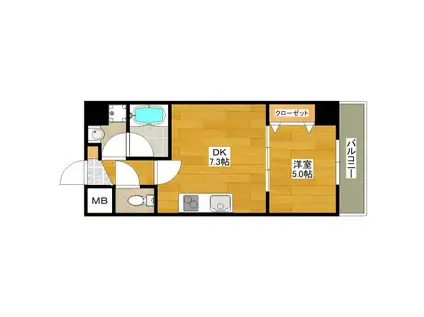 ハイムラポールPARTXV(1DK/5階)の間取り写真