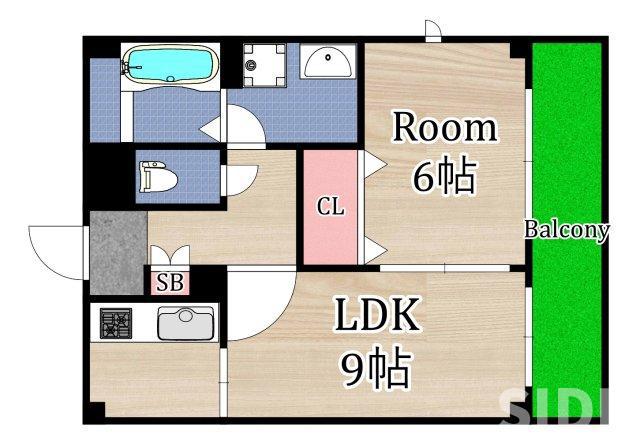 アンプルールフェール今津(1LDK/1階)の間取り写真
