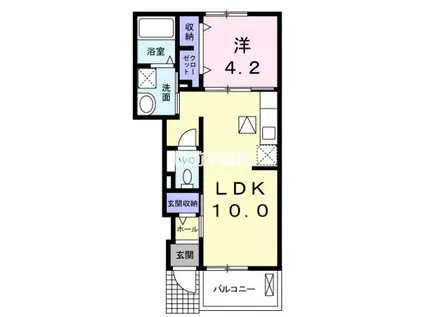 フィオーレ(1LDK/1階)の間取り写真