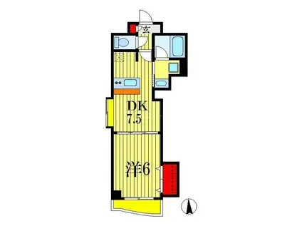 ブラウニー(1DK/3階)の間取り写真