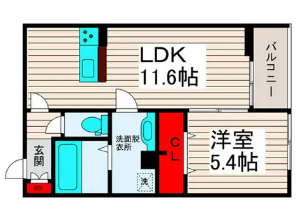 BLUMENLIED(1LDK/1階)の間取り写真