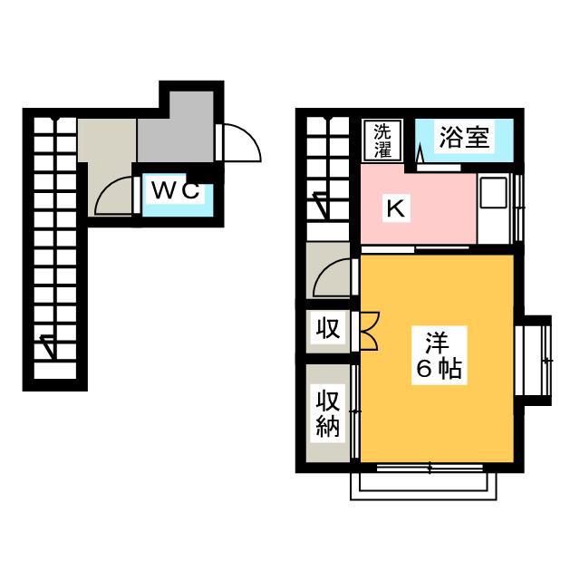 サンフレンド(1K/2階)の間取り写真