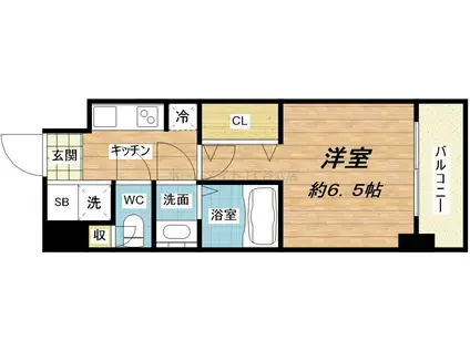 ユーレジデンス淀屋橋(1K/6階)の間取り写真