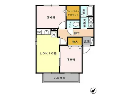 ラテル・コート並木ABCD(2LDK/1階)の間取り写真