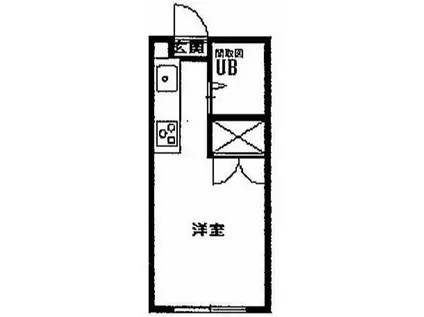 光ハウス(ワンルーム/2階)の間取り写真