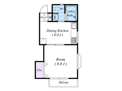 サンハイツ(1DK/1階)の間取り写真