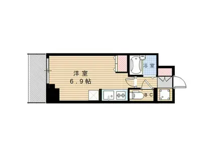 RIDGE堀田(ワンルーム/9階)の間取り写真