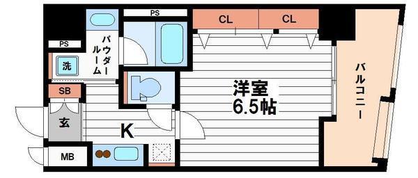 セイワパレス森ノ宮中央(1K/2階)の間取り写真