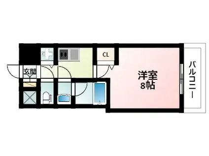 ディームス江坂(1K/3階)の間取り写真