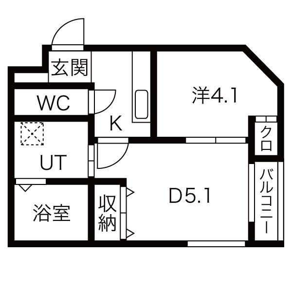 ベルフォート新瑞橋(1DK/3階)の間取り写真