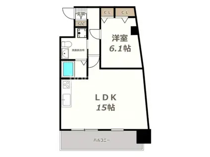 ソミュール南栄(1LDK/6階)の間取り写真