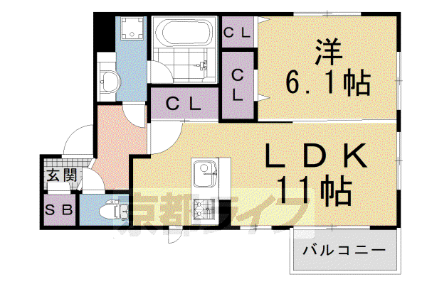 コーポ大敬III(1LDK/2階)の間取り写真