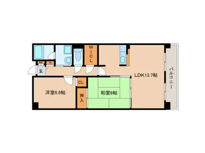 ラフォーレ三郷弐番館(2LDK/1階)の間取り写真