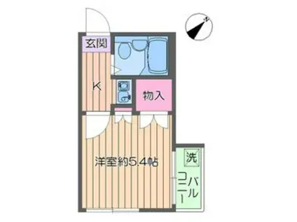 ベルク白山(1K/2階)の間取り写真