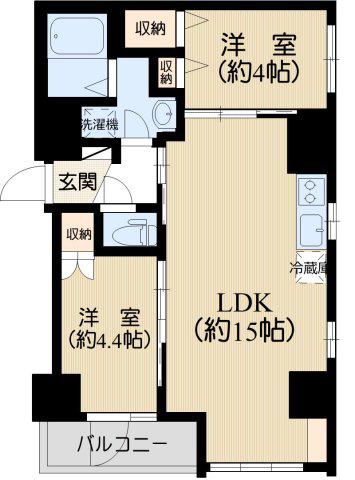 ザ・パーク本駒込(2LDK/6階)の間取り写真