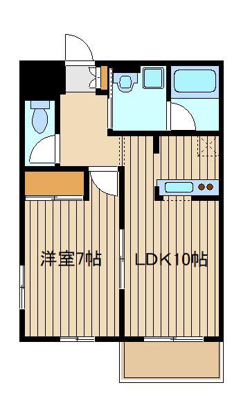 石神井公園ガーデンマンション(1LDK/1階)の間取り写真
