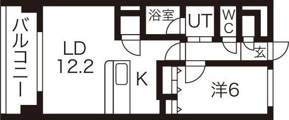 アビタシオンみなみ(1LDK/4階)の間取り写真
