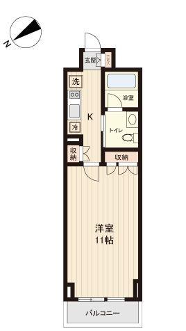 プラティーク清澄白河(1K/6階)の間取り写真