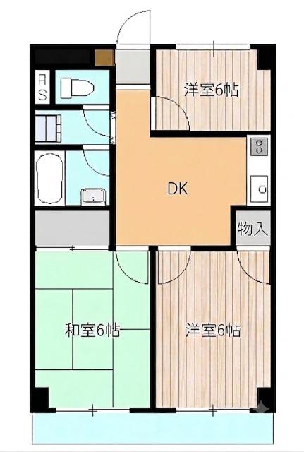 東松山マンション(3DK/8階)の間取り写真