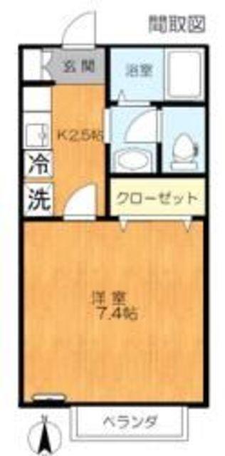 アート・フル新宿柏木(1K/2階)の間取り写真