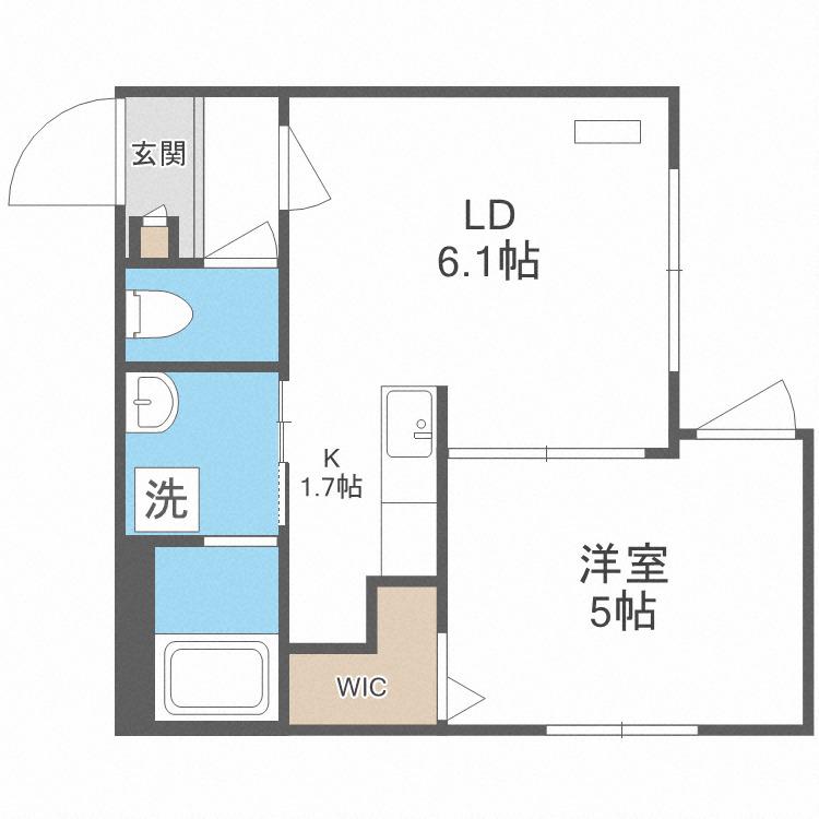 ルチアーノ発寒南(1LDK/4階)の間取り写真