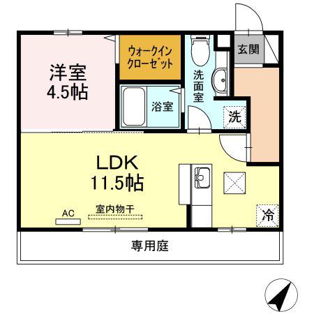 メルメゾン(1LDK/1階)の間取り写真