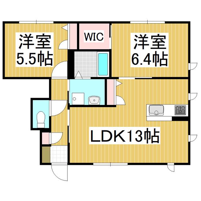 CORTE DEL SOLE C棟(2LDK/1階)の間取り写真