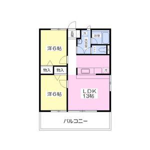 ミムートスピネル(2LDK/2階)の間取り写真