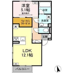 パルミエ III(1LDK/2階)の間取り写真