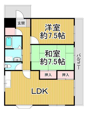 五月ハイツ(2LDK/2階)の間取り写真