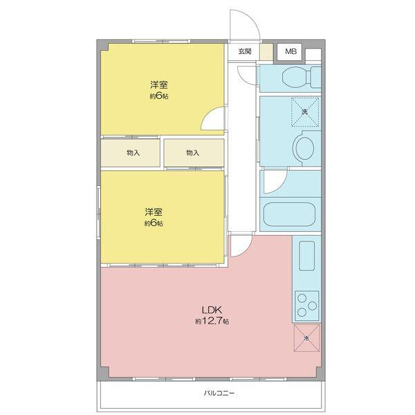 セピアハイツ(2LDK/3階)の間取り写真