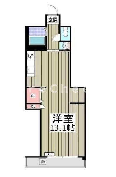 三田向原コーポ(ワンルーム/3階)の間取り写真