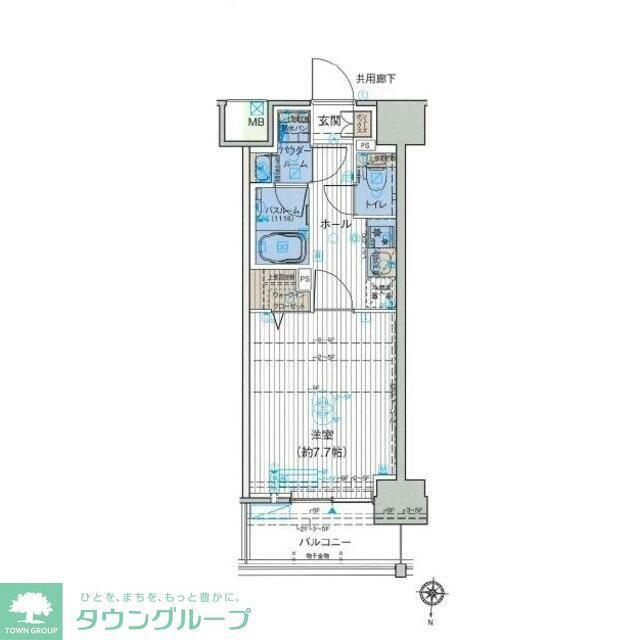 オーキッドレジデンス森下(1K/3階)の間取り写真