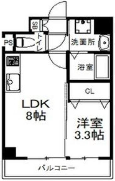 スプランディッド堺東(1LDK/4階)の間取り写真