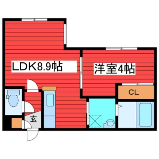 ENCORE福住(1LDK/4階)の間取り写真