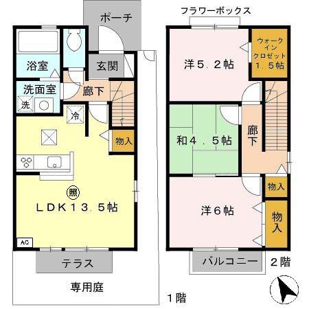 BELLIS(2DK/5階)の間取り写真