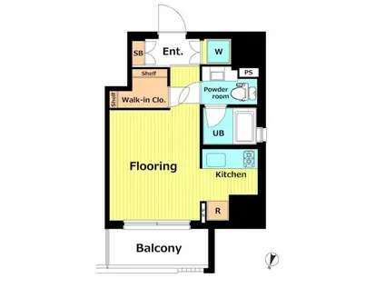 コンシェリア恵比寿(ワンルーム/4階)の間取り写真