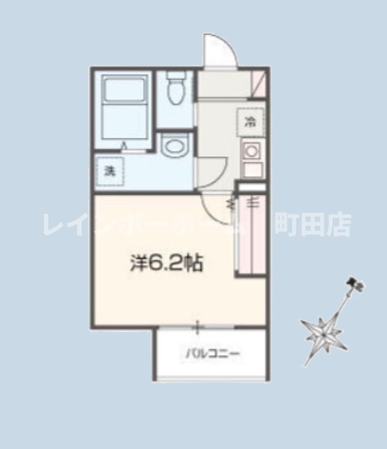 MELLAS相武台前6(1K/3階)の間取り写真
