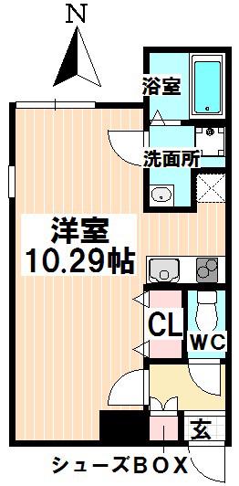 BRANCHE桜山(ワンルーム/2階)の間取り写真