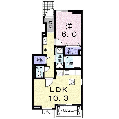 ライブリィ(1LDK/1階)の間取り写真