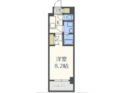 アクタス桜坂レノア(1K/2階)の間取り写真