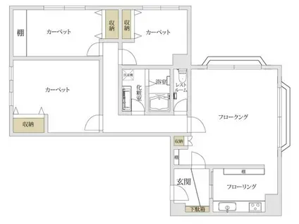 音羽ハウス(3LDK/6階)の間取り写真